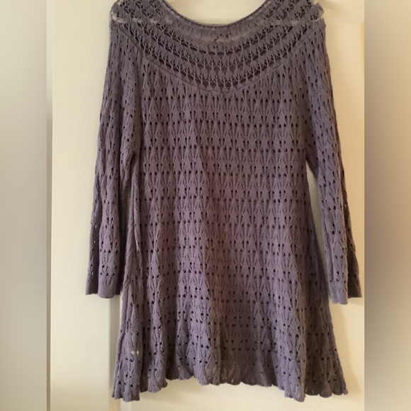 Vintage America crocheted sweater purple nice pattern size Med 💕 - Picture 2 of 11